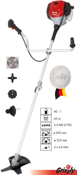 Benzininė krūmapjovė 1.5kW Grizzly MTS 52-15 E2