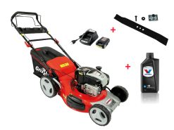 Benzinė savaeigė vejapjovė su akumuliatoriniu starteriu  2,64 kW Grizzly Tools BRM 51-163-2 BSA InStart + dovanos