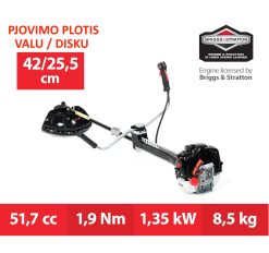 Benzininis trimeris NAX 800B, 1.35KW, Briggs&Stratton su antivibracine sistema