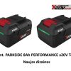2vnt. PARKSIDE 8Ah PERFORMANCE x20V Team akumuliatoriai - naujas dizainas